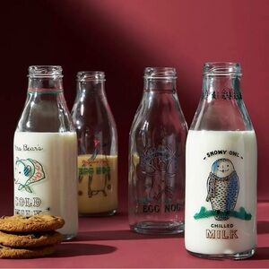 2 George & Viv vintage milk bottles for Anthropologie